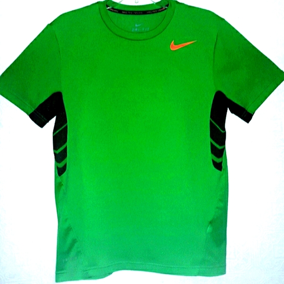 lime green and orange nike shirt